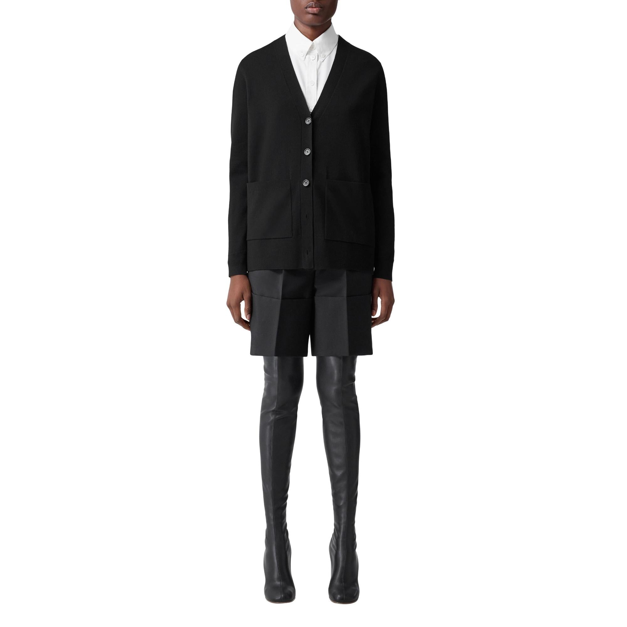 호스페리 스퀘어 울 블렌드 자카드 카디건