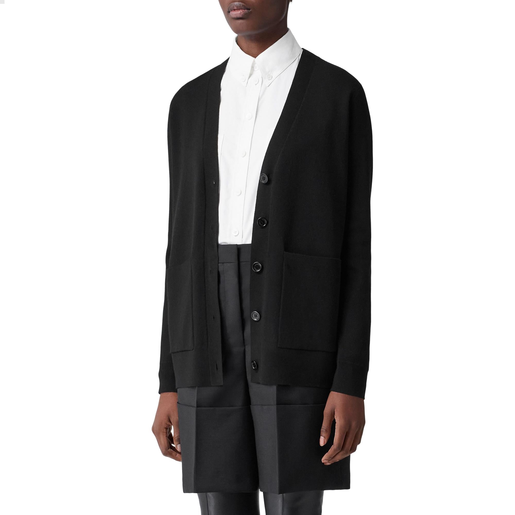 호스페리 스퀘어 울 블렌드 자카드 카디건