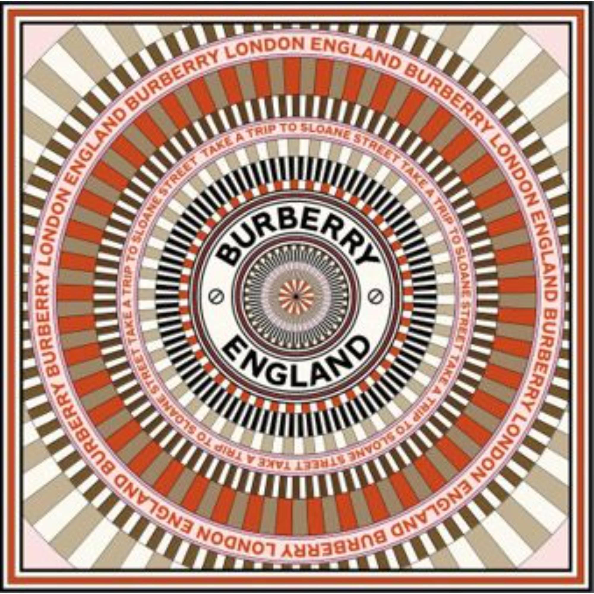 타일 프린트 실크 스퀘어 스카프