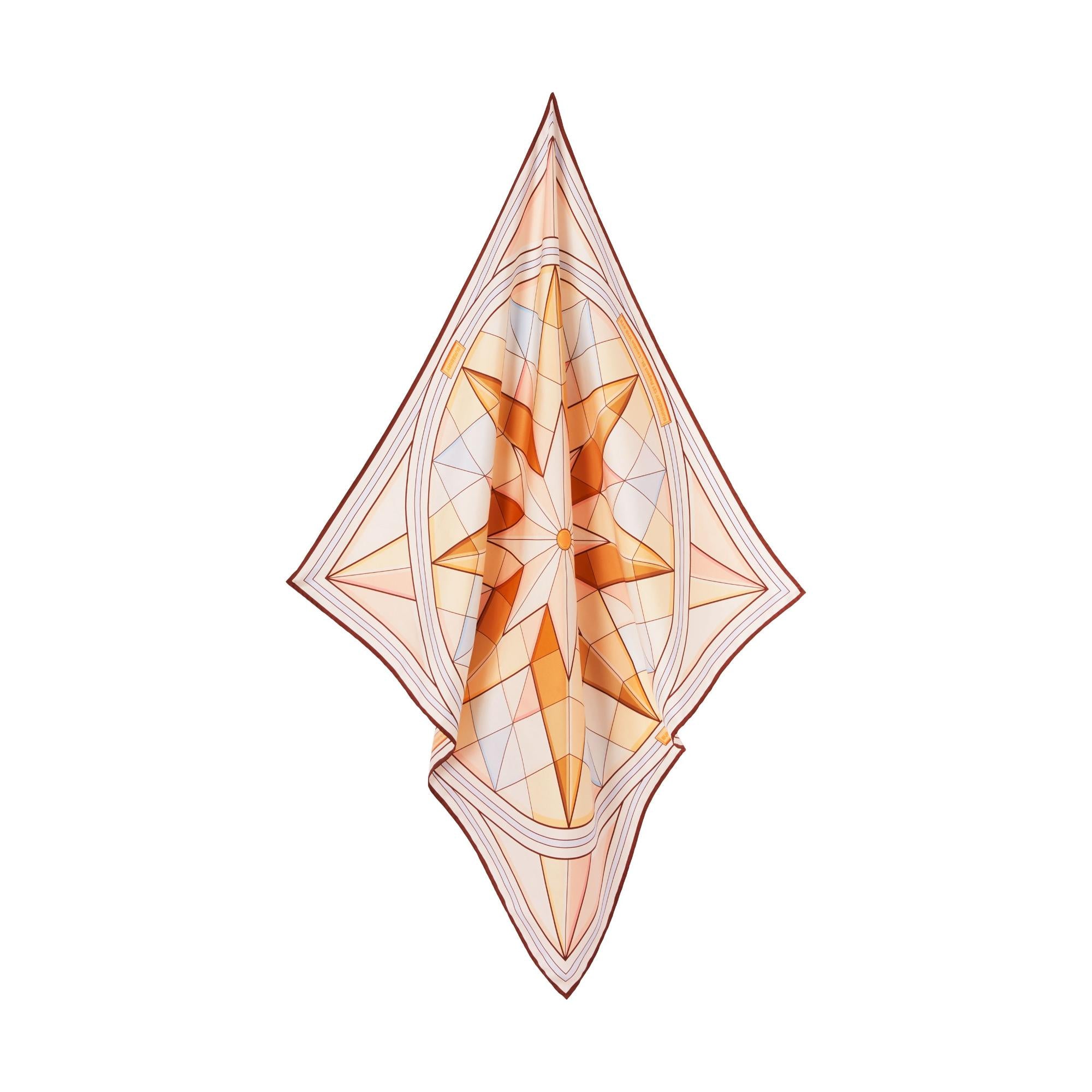 스타 프린트 실크 스퀘어 스카프