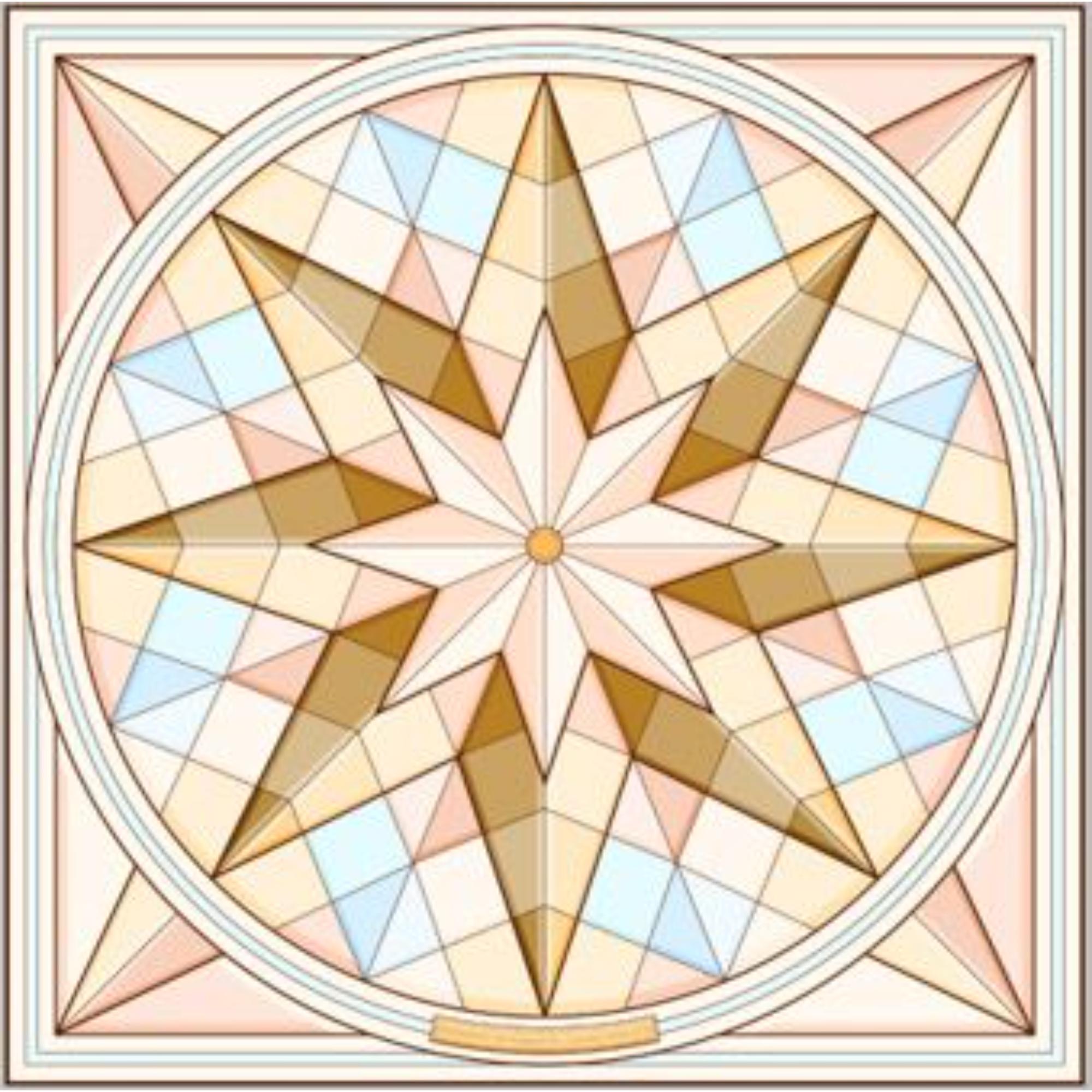 스타 프린트 실크 스퀘어 스카프