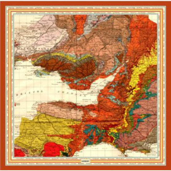 지도 프린트 실크 스퀘어 스카프