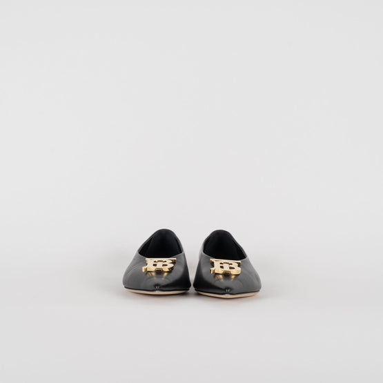 송가지 가죽 소재의 여성 플랫 슈즈