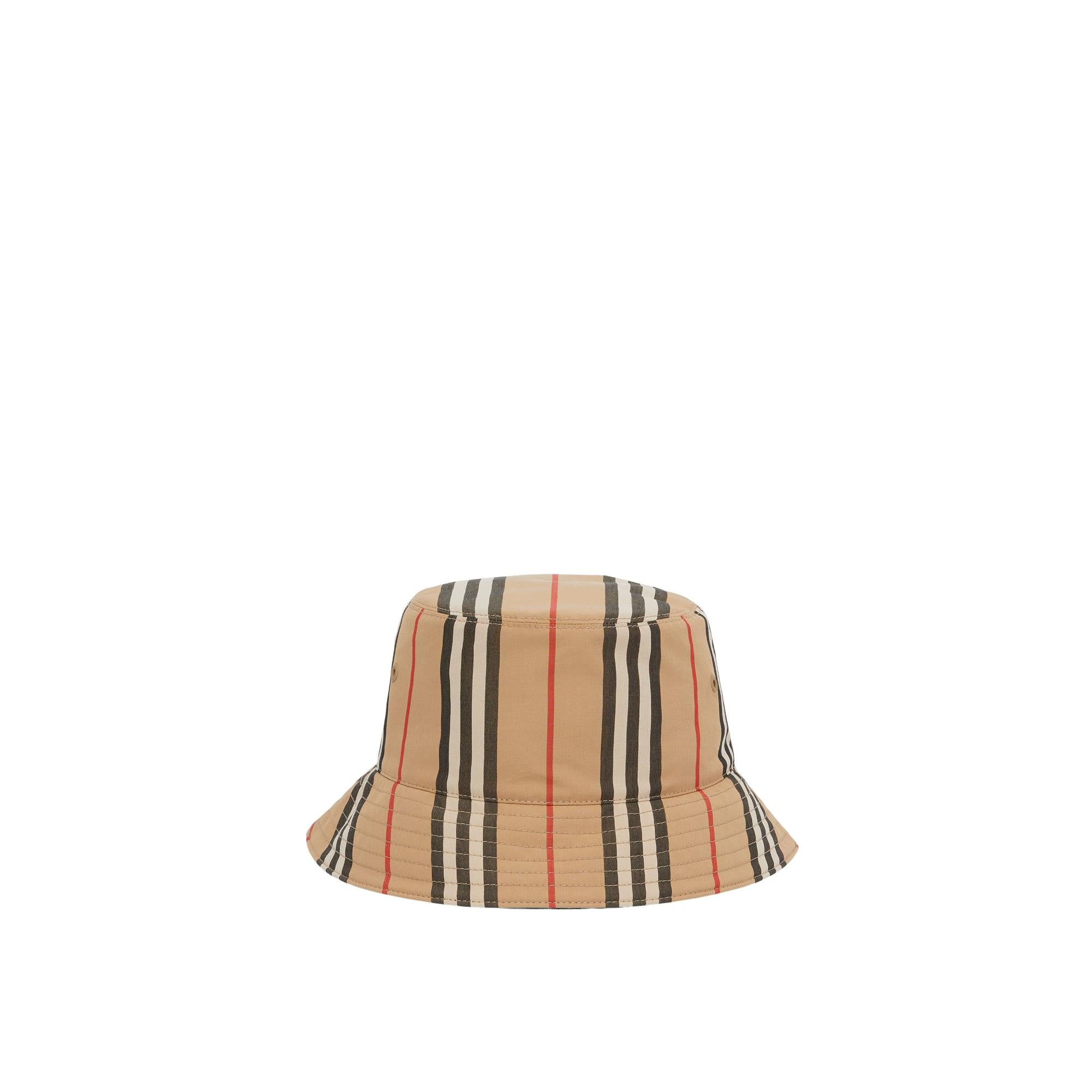 리버시블 아이콘 스트라이프 코튼 버킷 햇