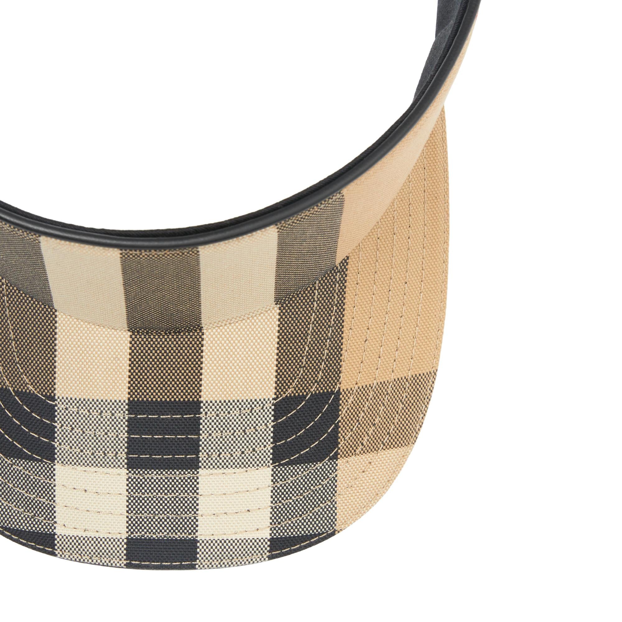 체크 코튼 바이저