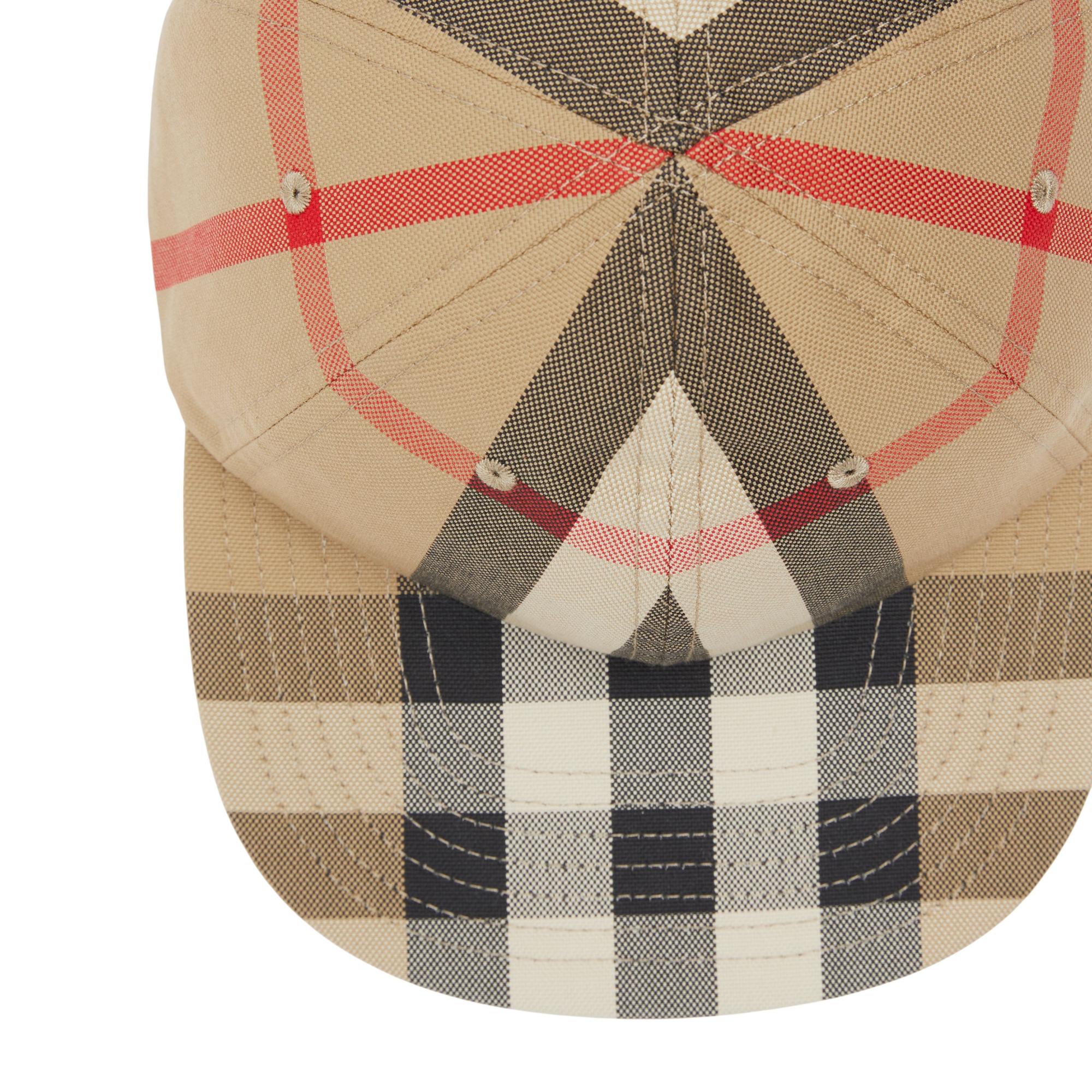 리버시블 빈티지 체크 코튼 야구 모자