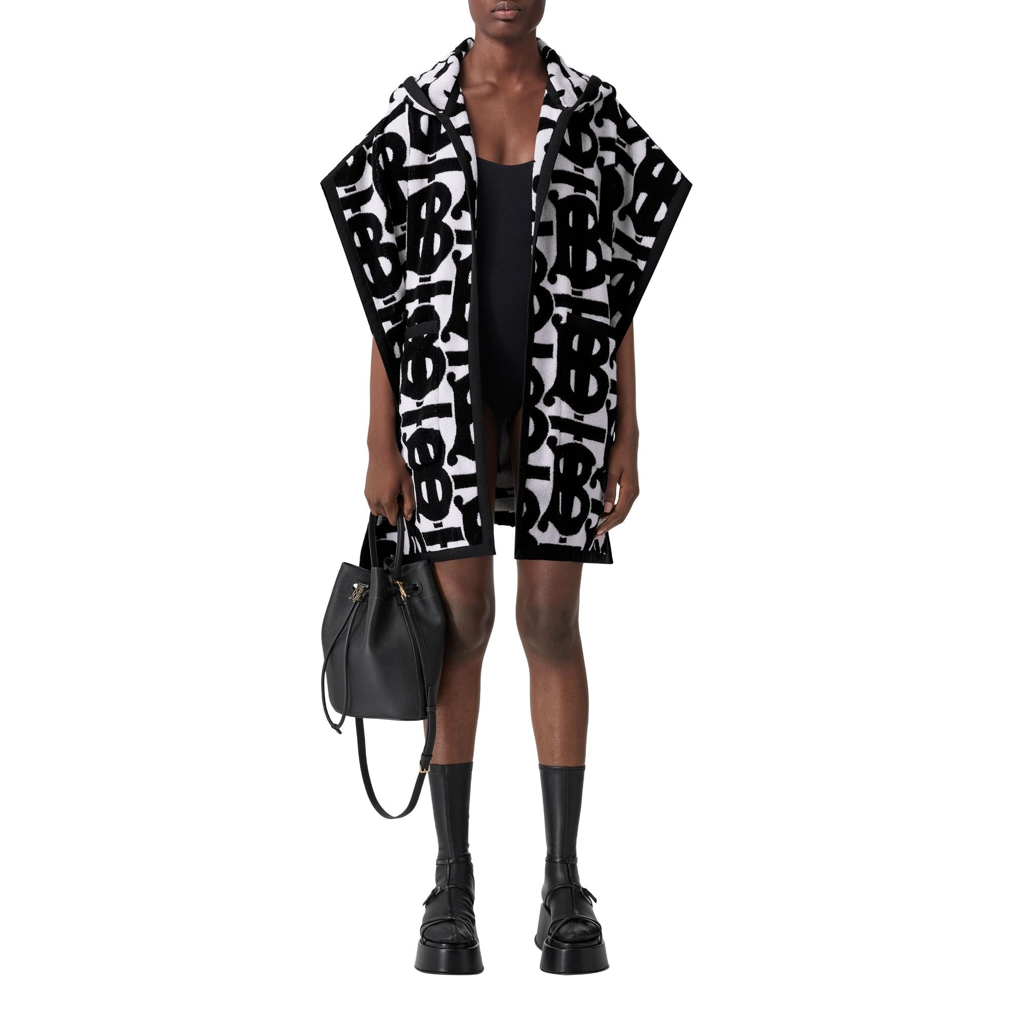 모노그램 코튼 자카드 후드 케이프