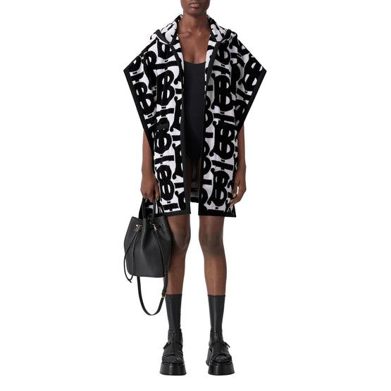 모노그램 코튼 자카드 후드 케이프