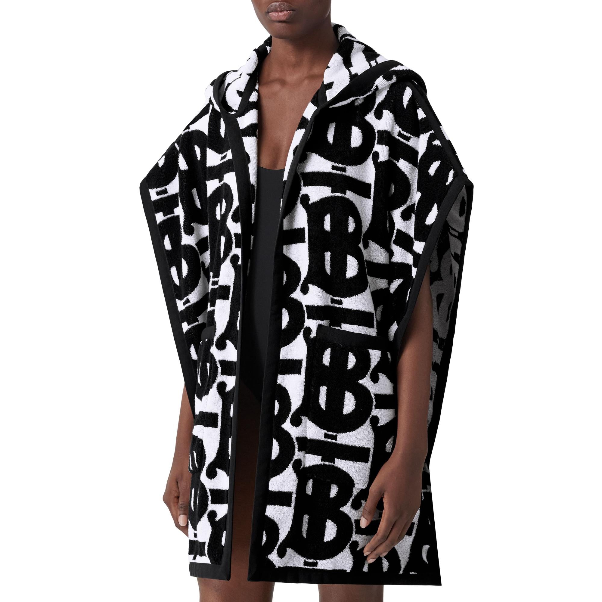 모노그램 코튼 자카드 후드 케이프