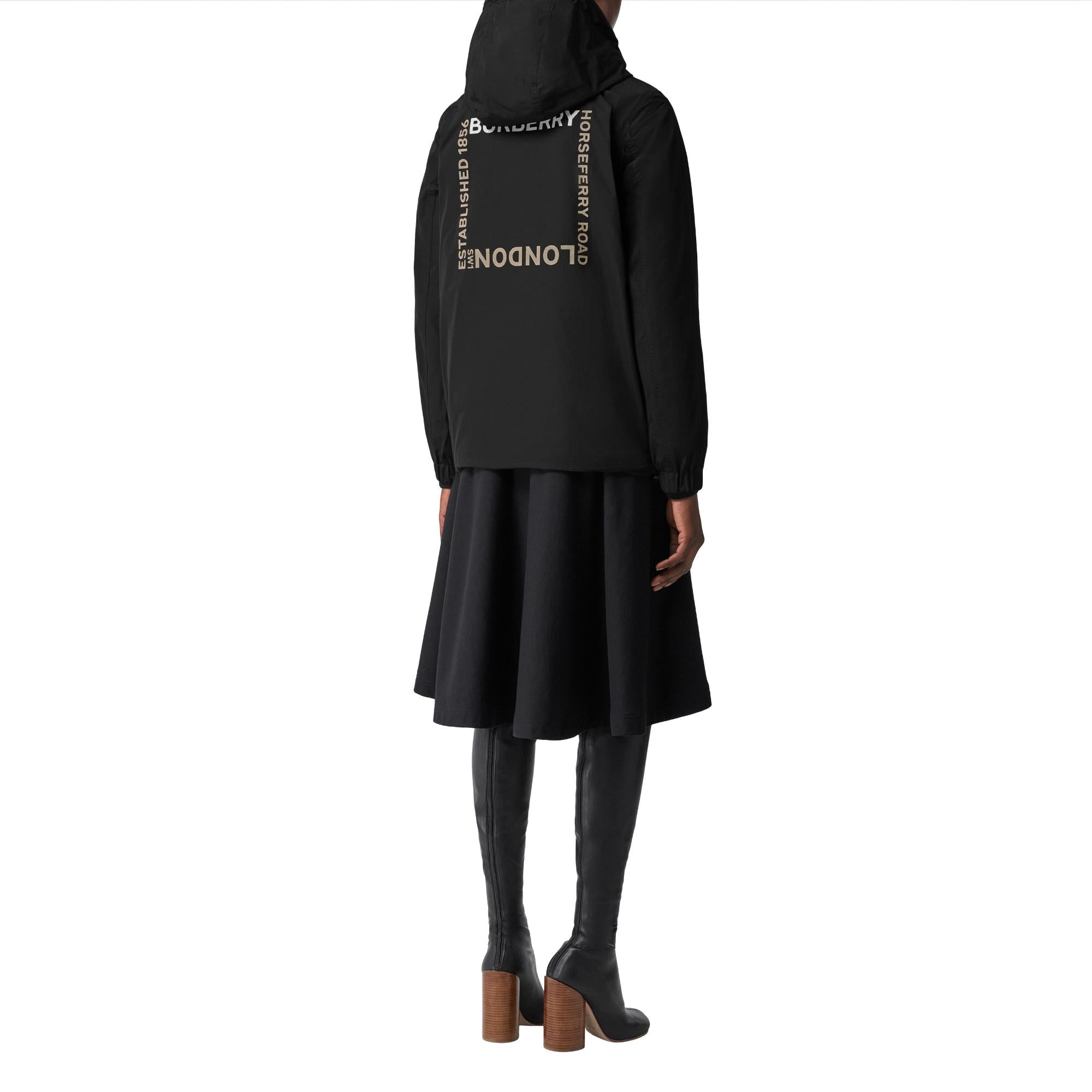 호스페리 스퀘어 프린트 코튼 블렌드 후드 재킷