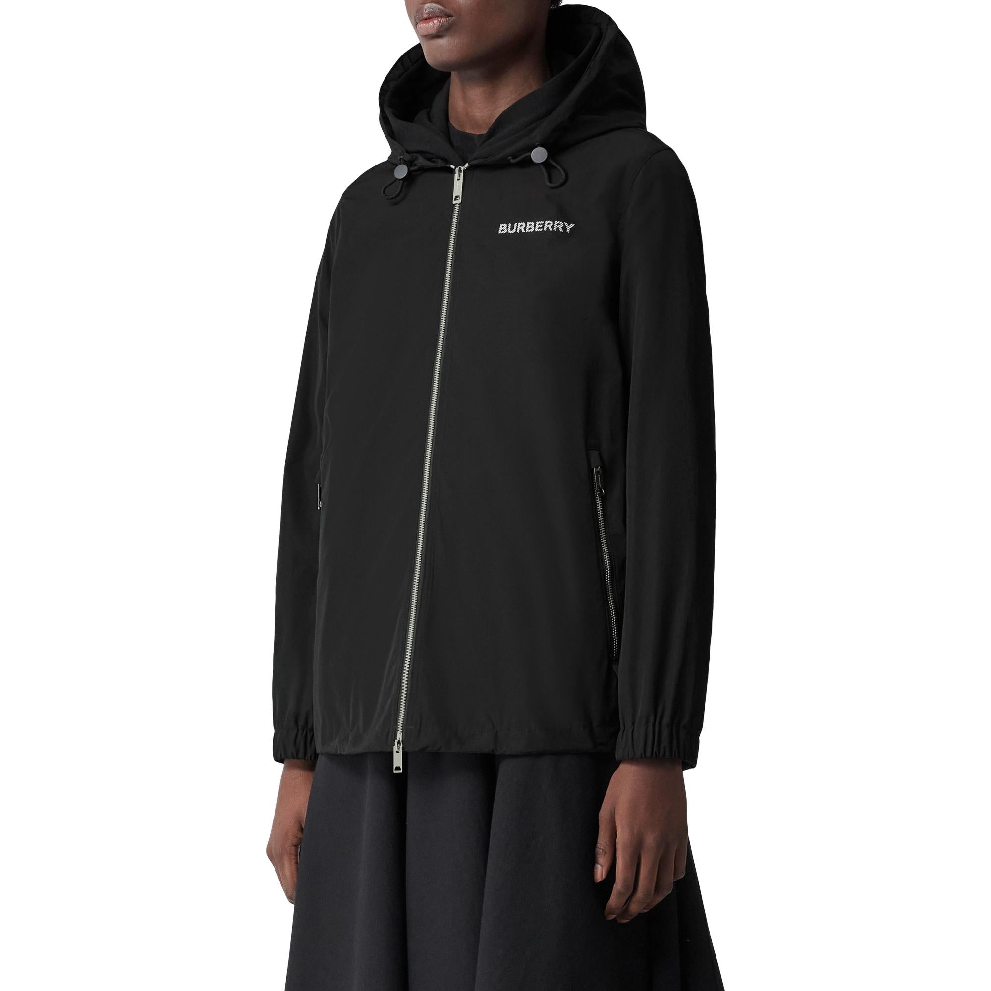 호스페리 스퀘어 프린트 코튼 블렌드 후드 재킷