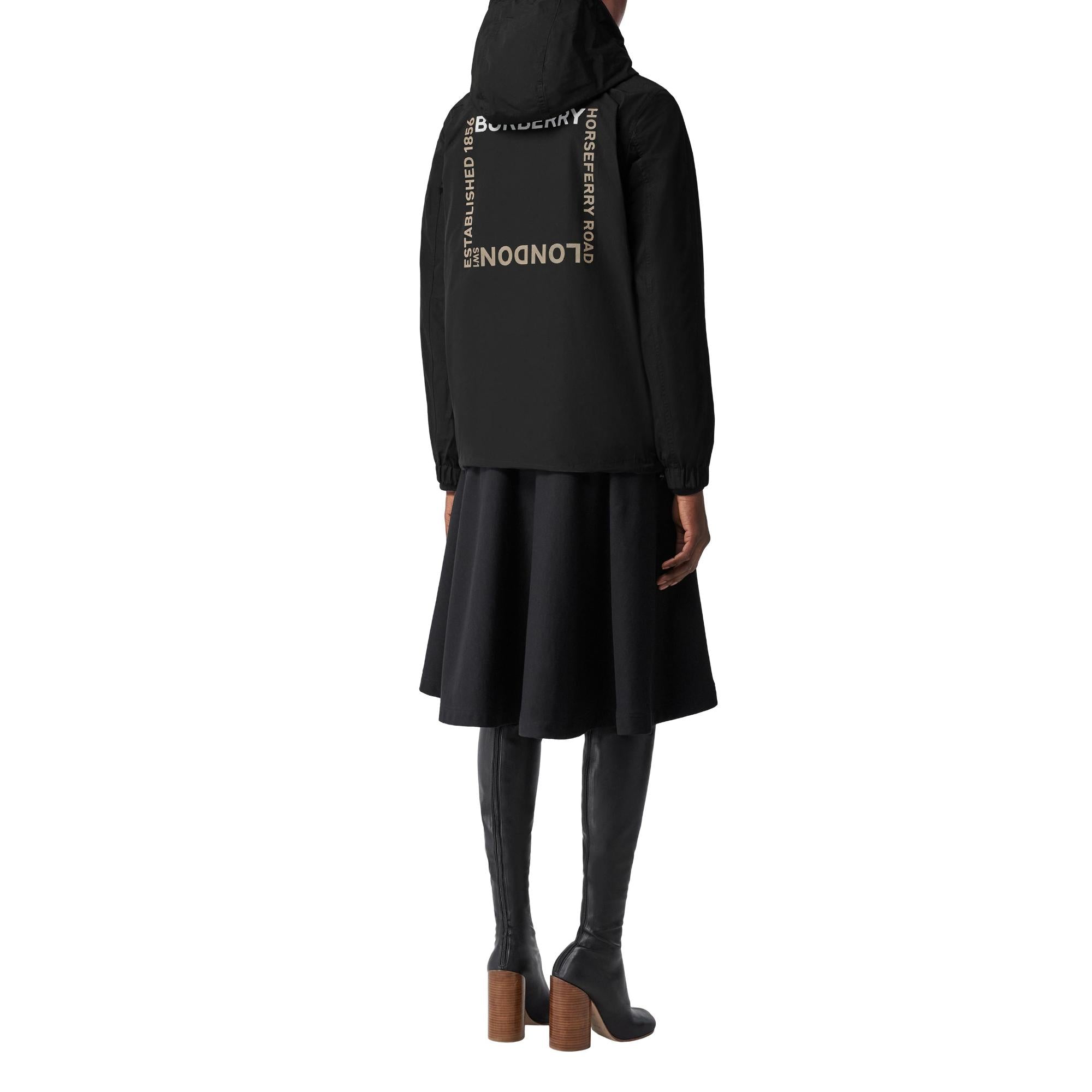 호스페리 스퀘어 프린트 코튼 블렌드 후드 재킷