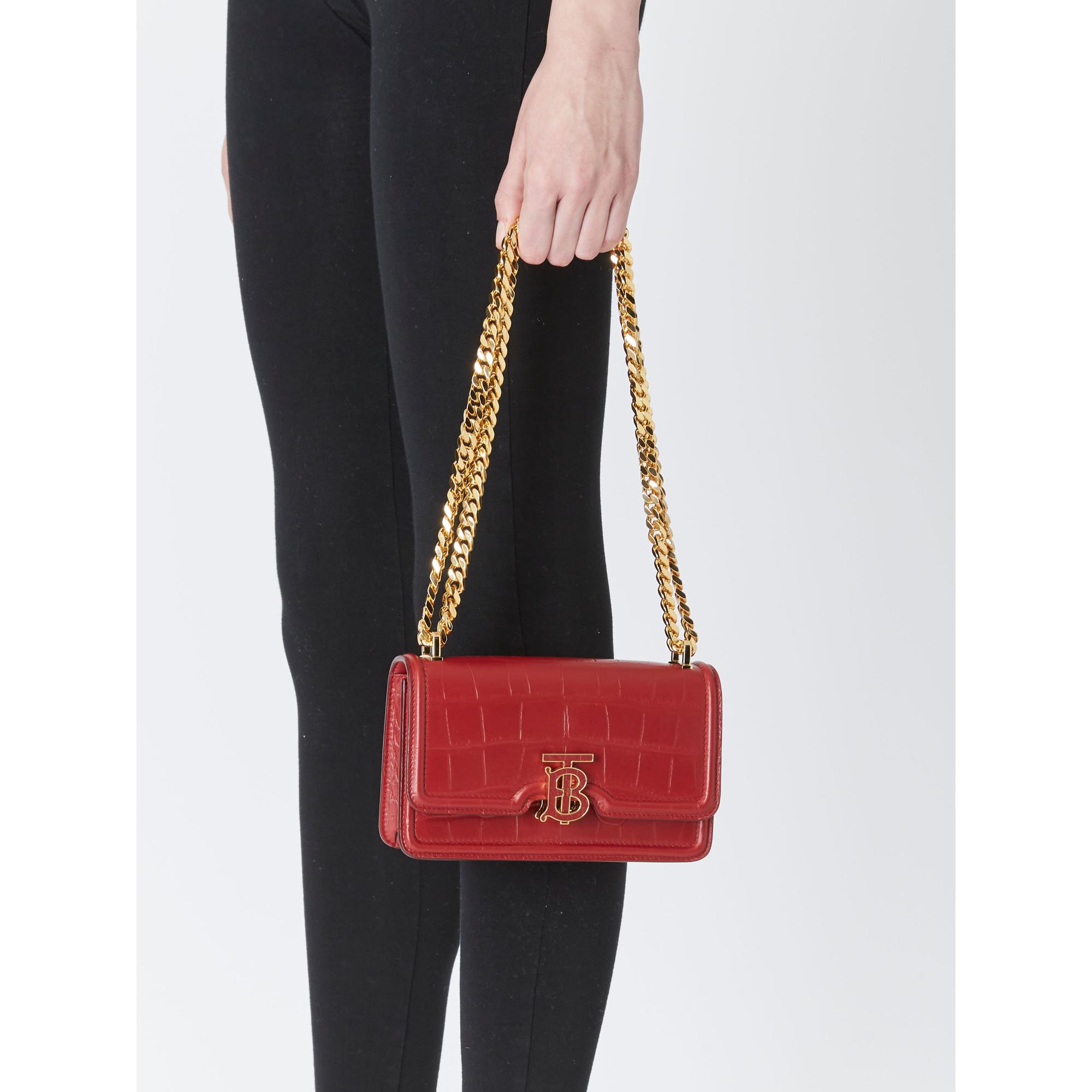 엠보싱 레더 미니 체인 TB 백