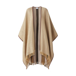 리버시블 모노그램 캐시미어 실크 자카드 케이프