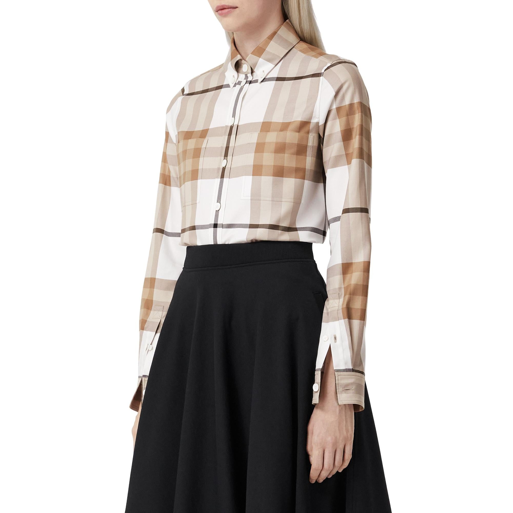 체크 코튼 트윌 셔츠