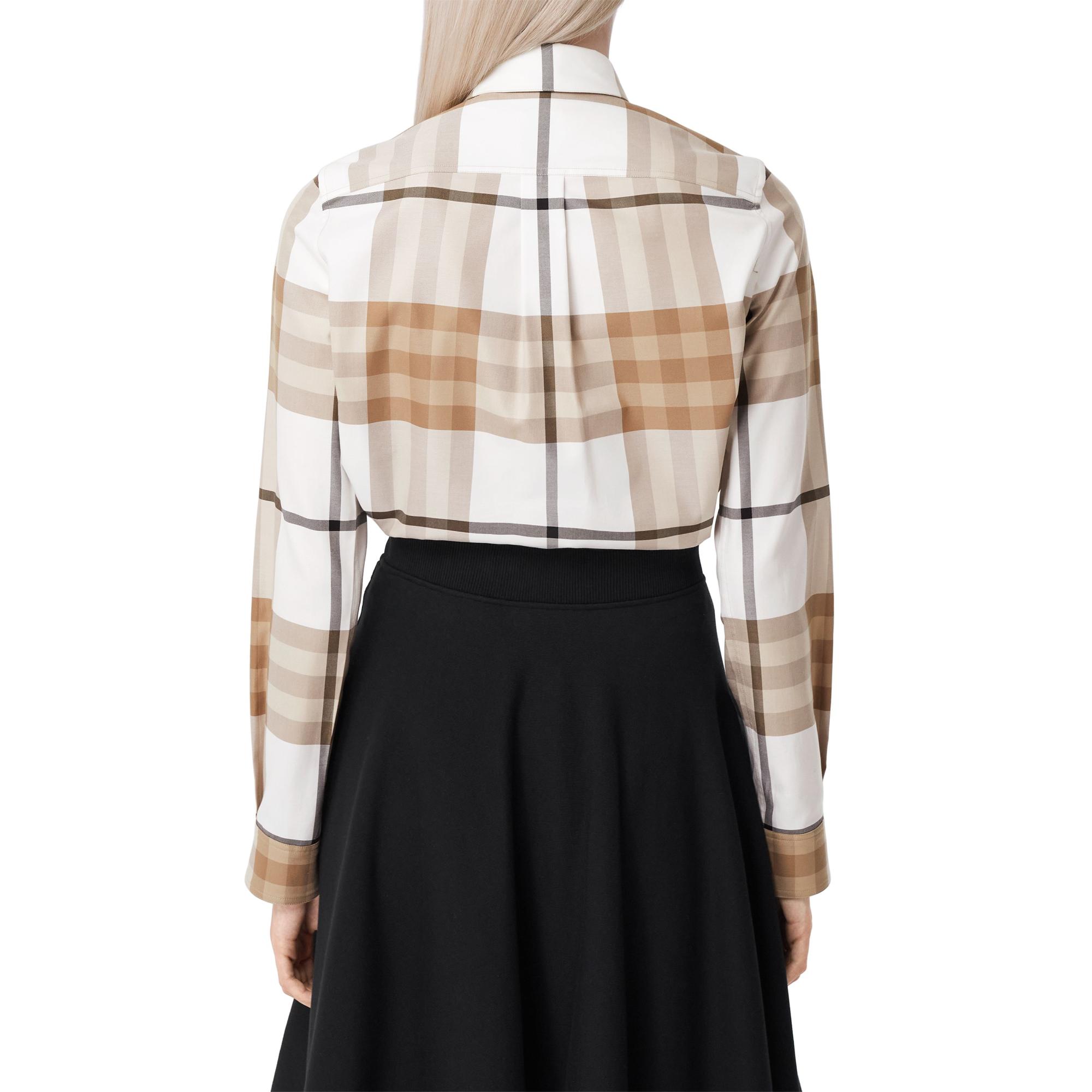 체크 코튼 트윌 셔츠