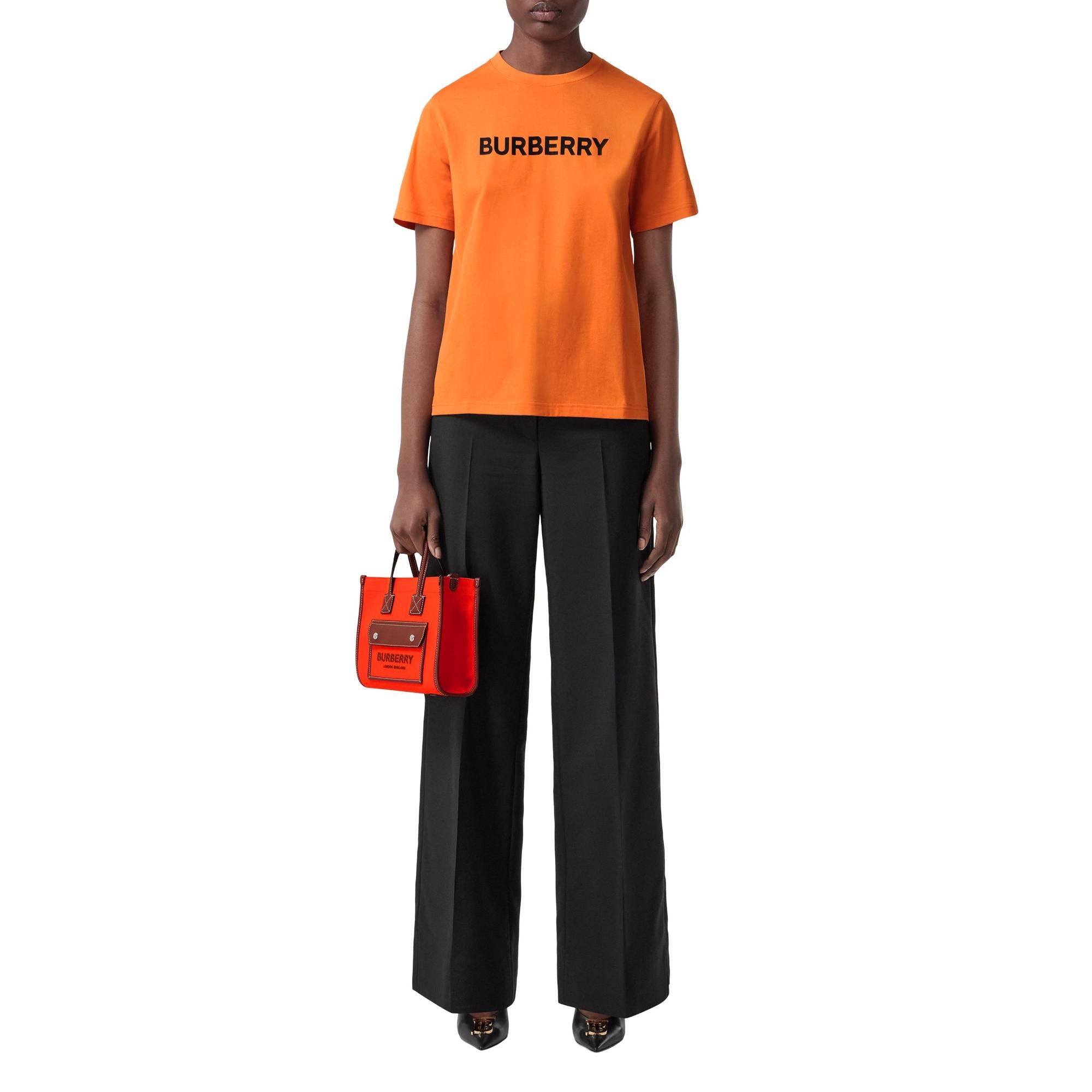 로고 프린트 코튼 티셔츠