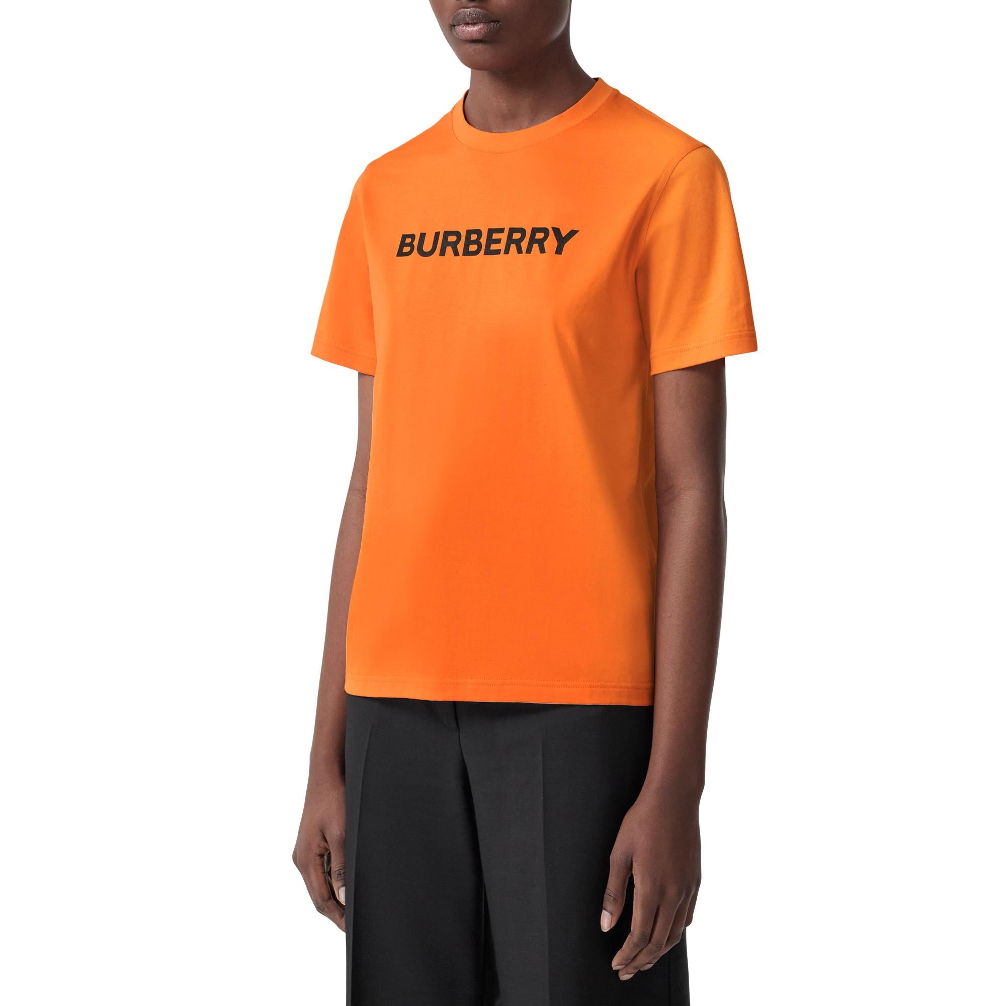 로고 프린트 코튼 티셔츠