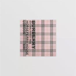 라지 호스페리 프린트 체크 울 실크 스퀘어 스카프