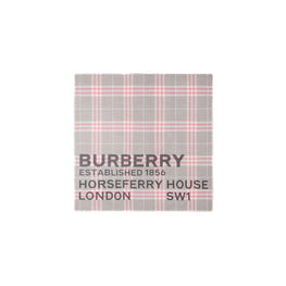 라지 호스페리 프린트 체크 울 실크 스퀘어 스카프