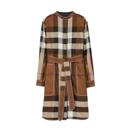 체크 코튼 셔츠 드레스