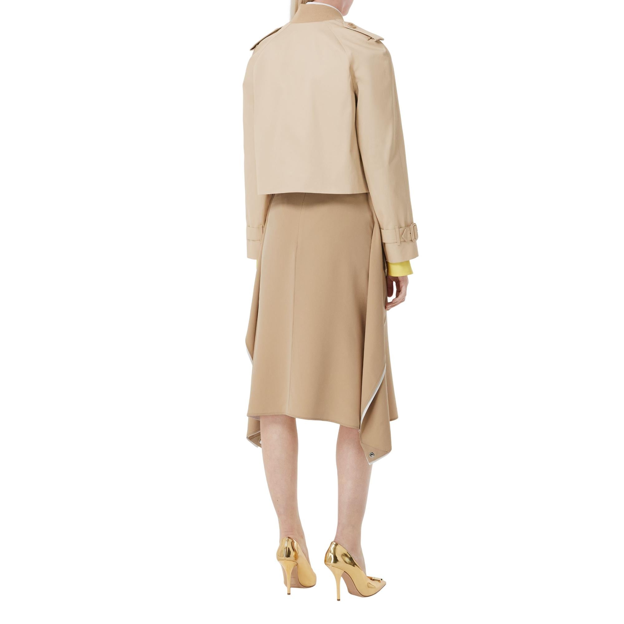 코튼 개버딘 크롭 트렌치코트