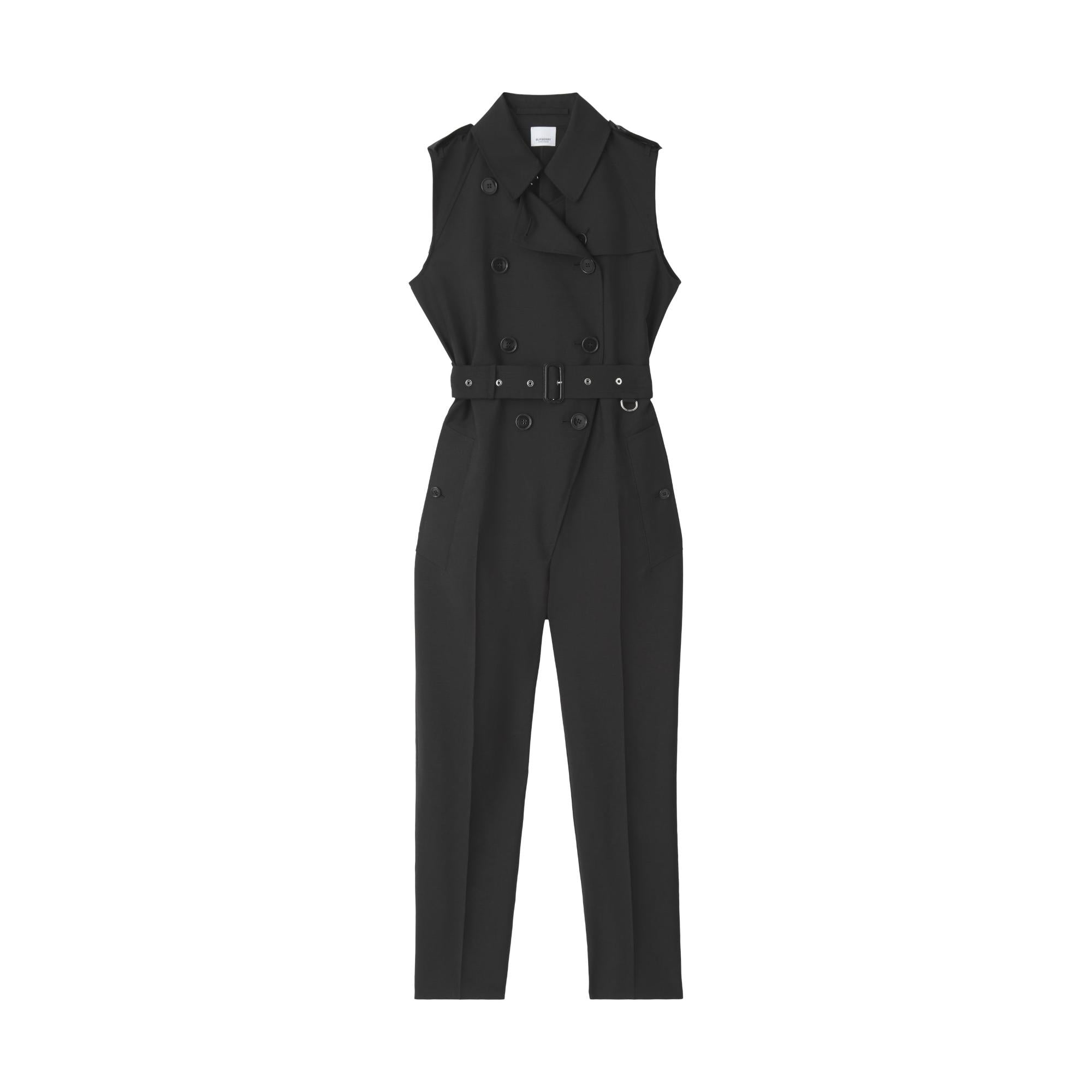 커스텀핏 슬리브리스 모헤어 울 트렌치 점프수트