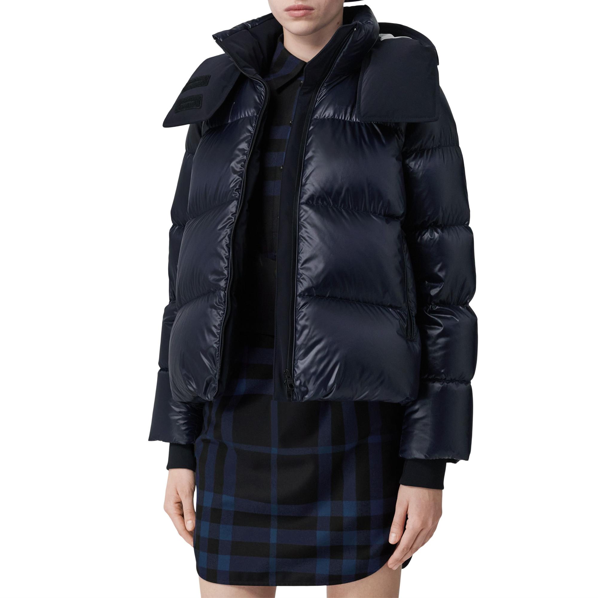 디태처블 후드 나일론 퍼퍼 재킷