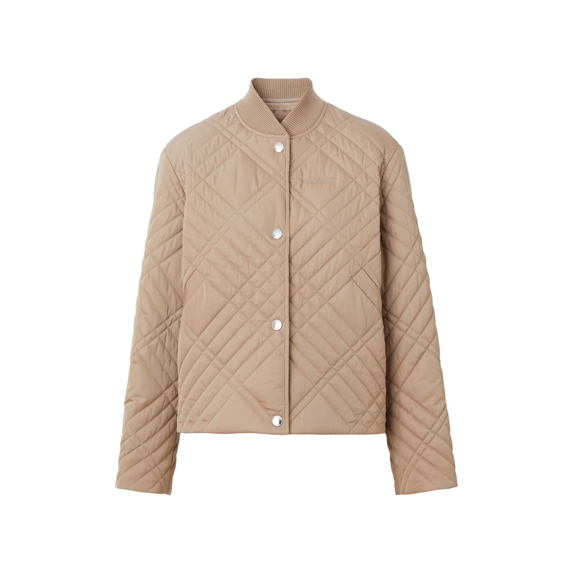 로고 디테일 라이트 퀼팅 재킷