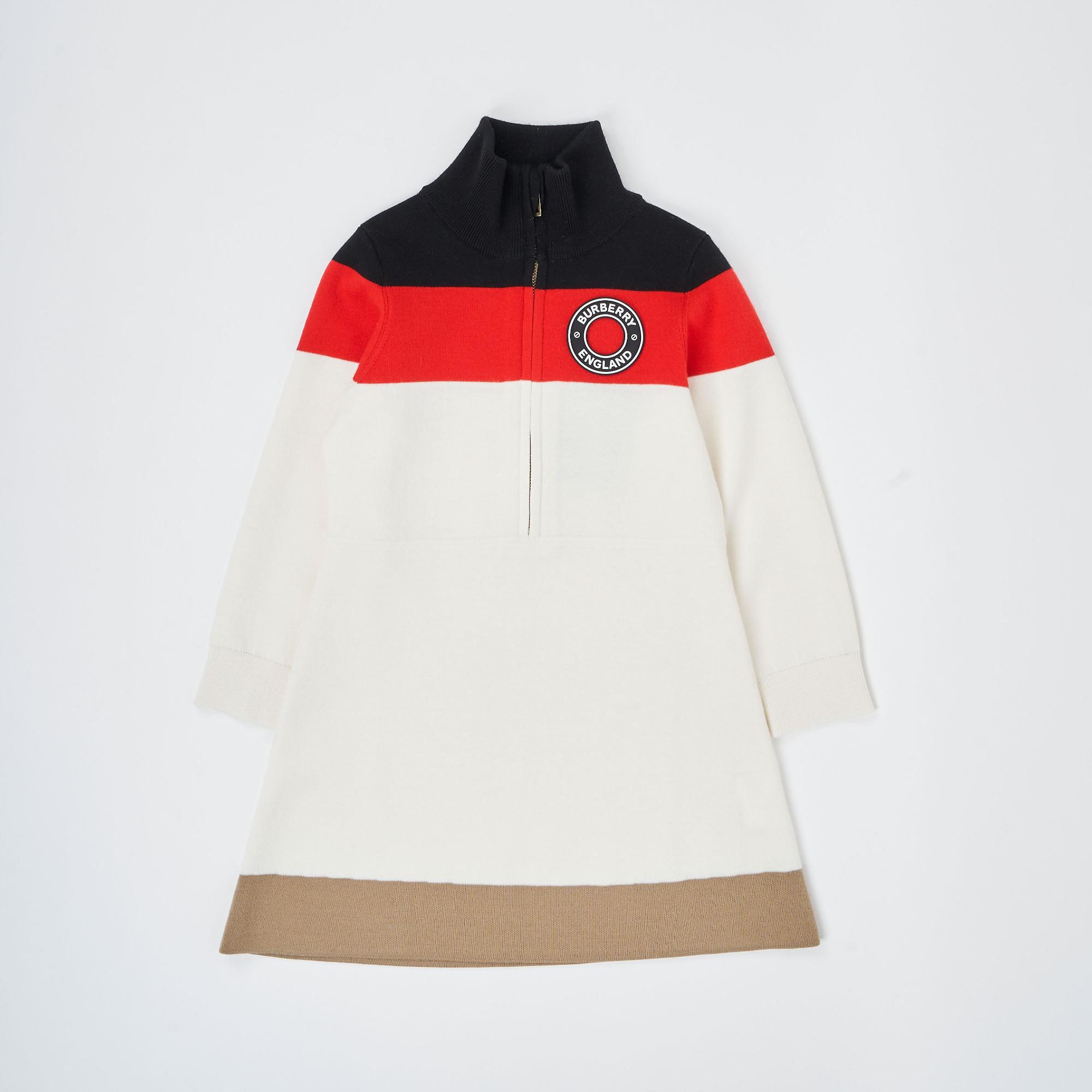 로고 그래픽 아플리케 울 블렌드 드레스