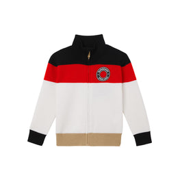 로고 그래픽 아플리케 울 퍼넬넥 재킷