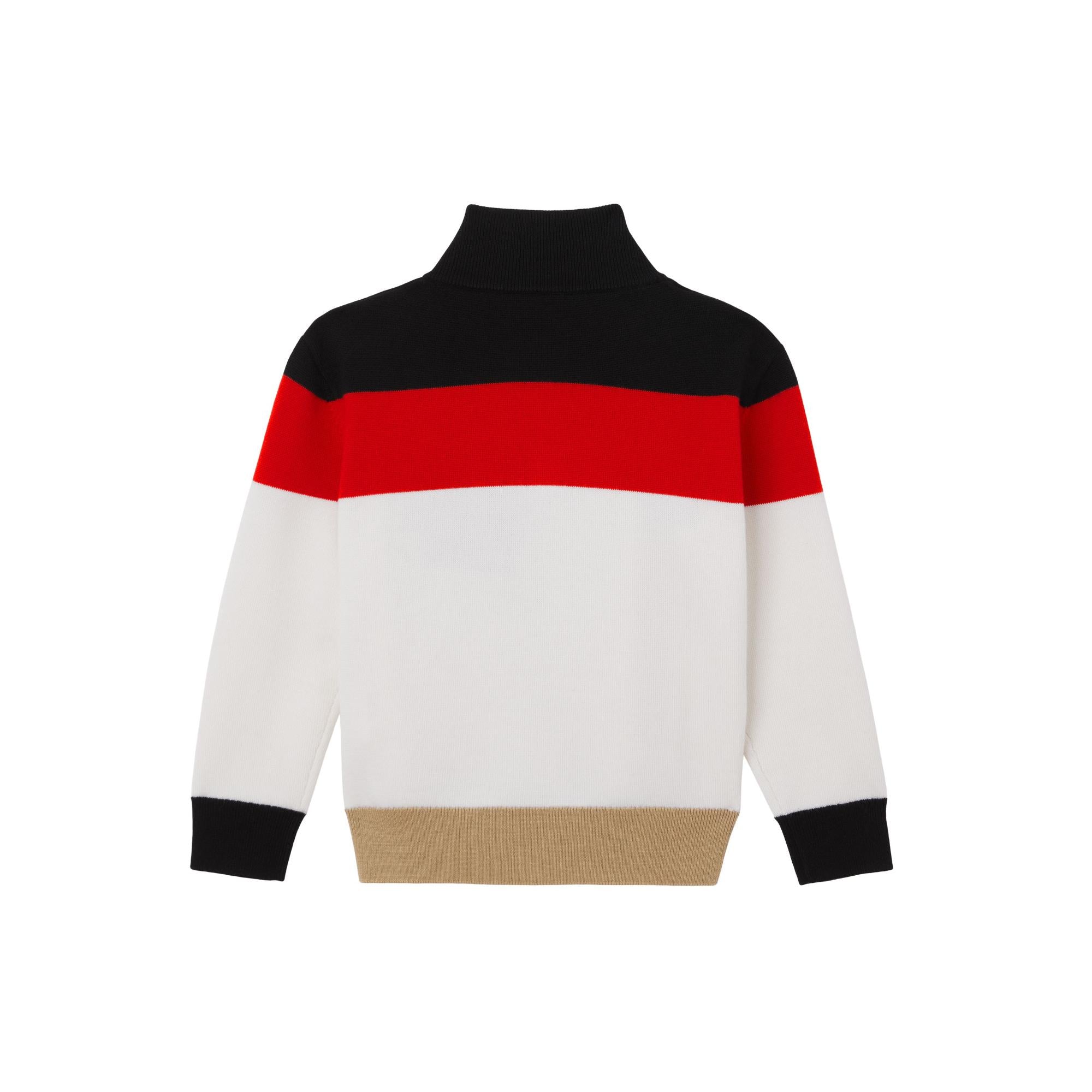 로고 그래픽 아플리케 울 퍼넬넥 재킷