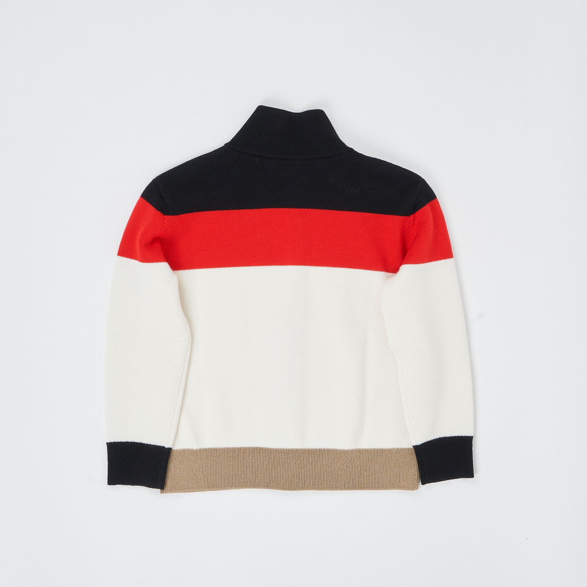 로고 그래픽 아플리케 울 퍼넬넥 재킷