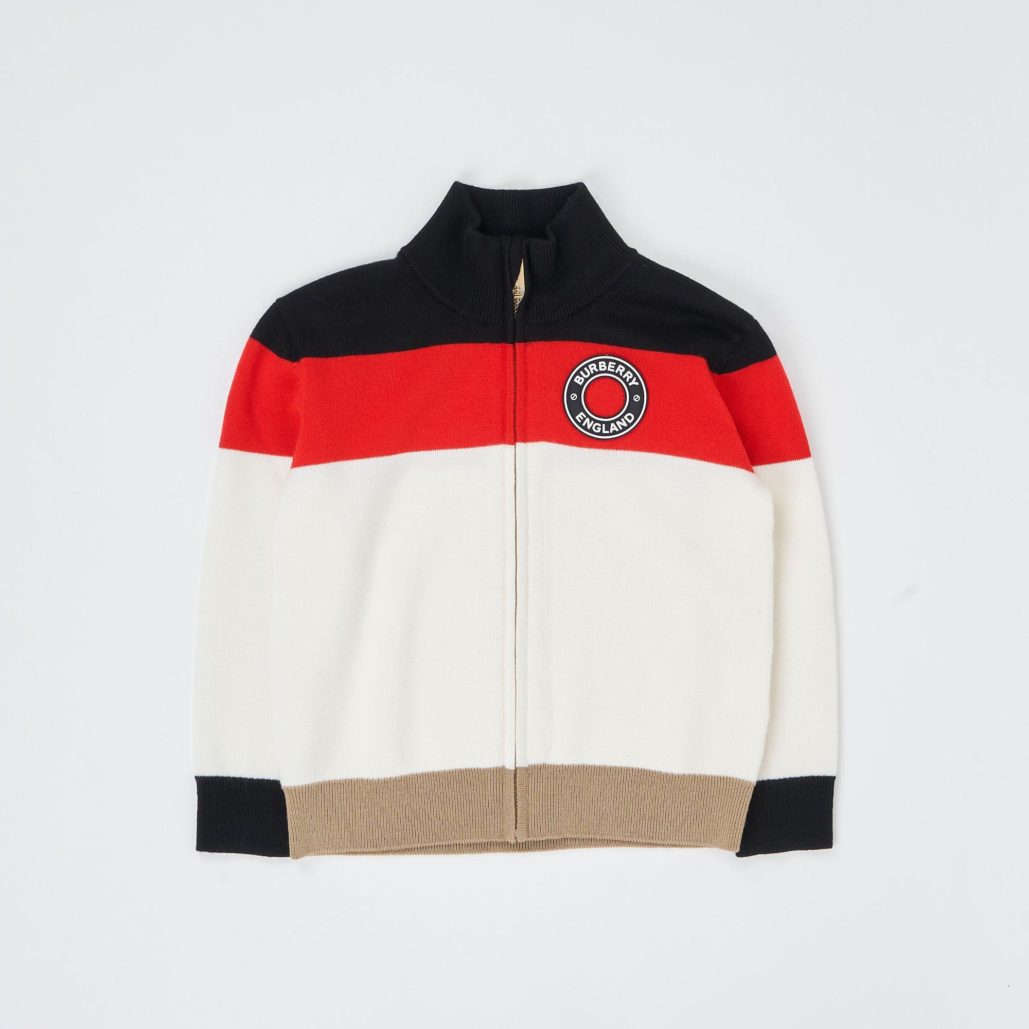 로고 그래픽 아플리케 울 퍼넬넥 재킷