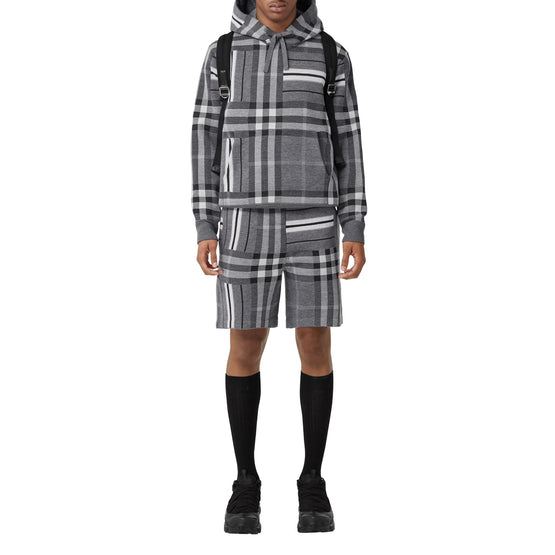 체크 스트라이프 울 블렌드 자카드 후디