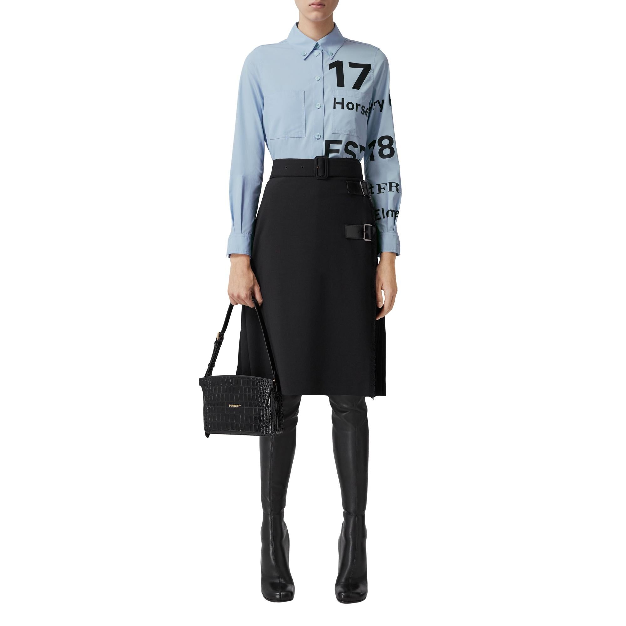 버튼 다운 칼라 호스페리 프린트 코튼 셔츠