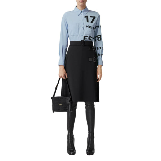 버튼 다운 칼라 호스페리 프린트 코튼 셔츠