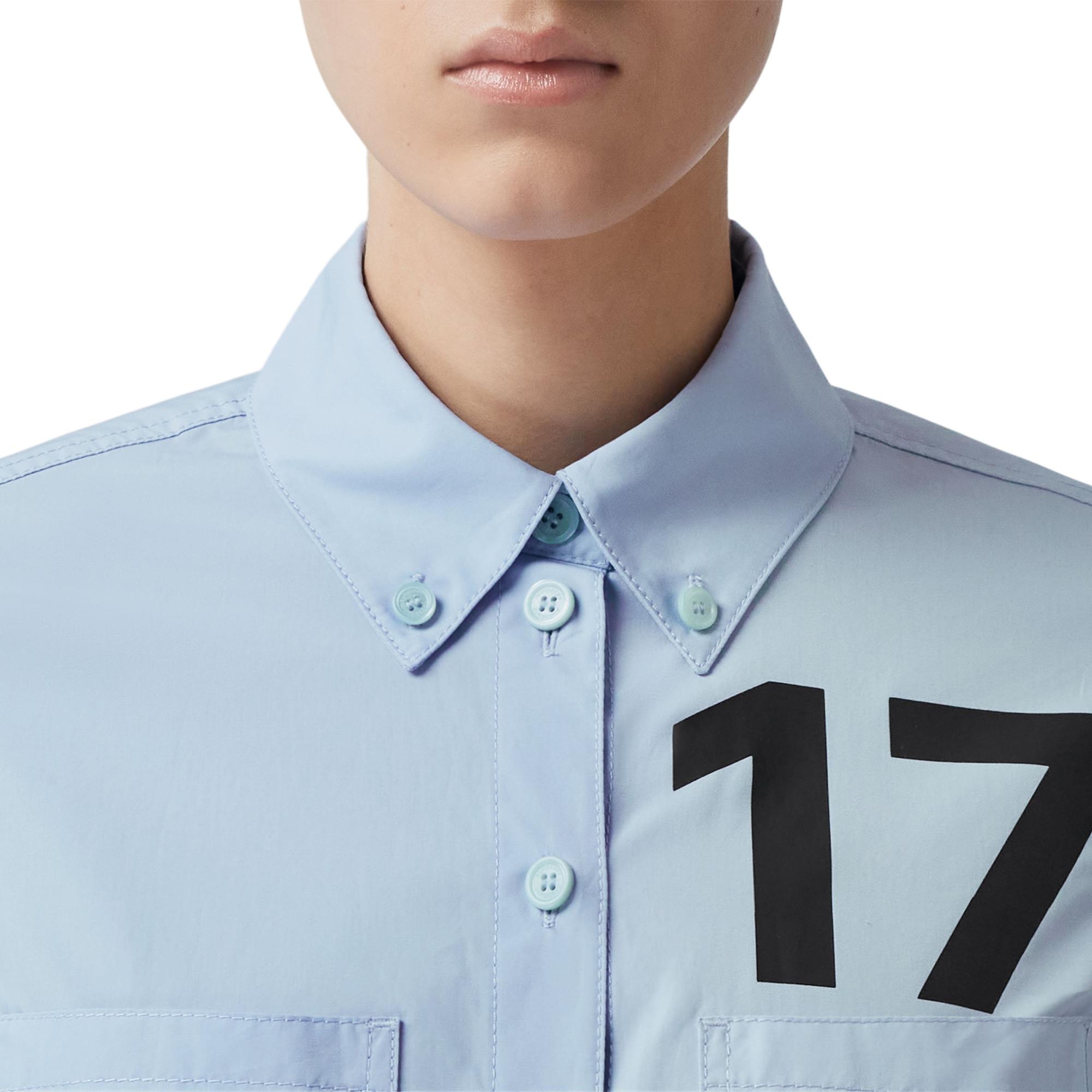 버튼 다운 칼라 호스페리 프린트 코튼 셔츠