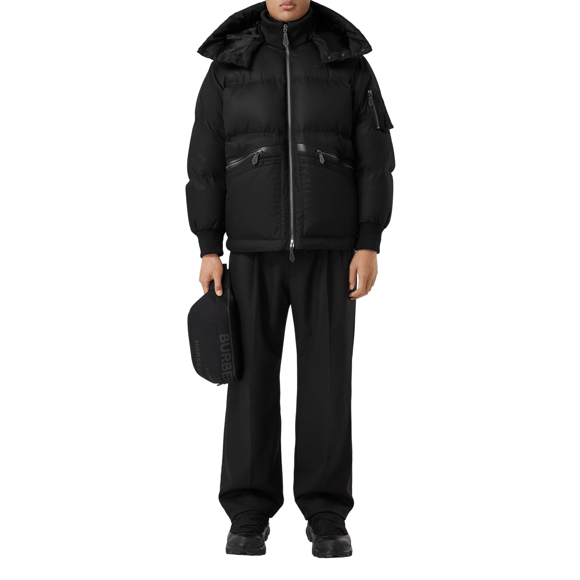 디태처블 후드 코튼 개버딘 퍼퍼 재킷