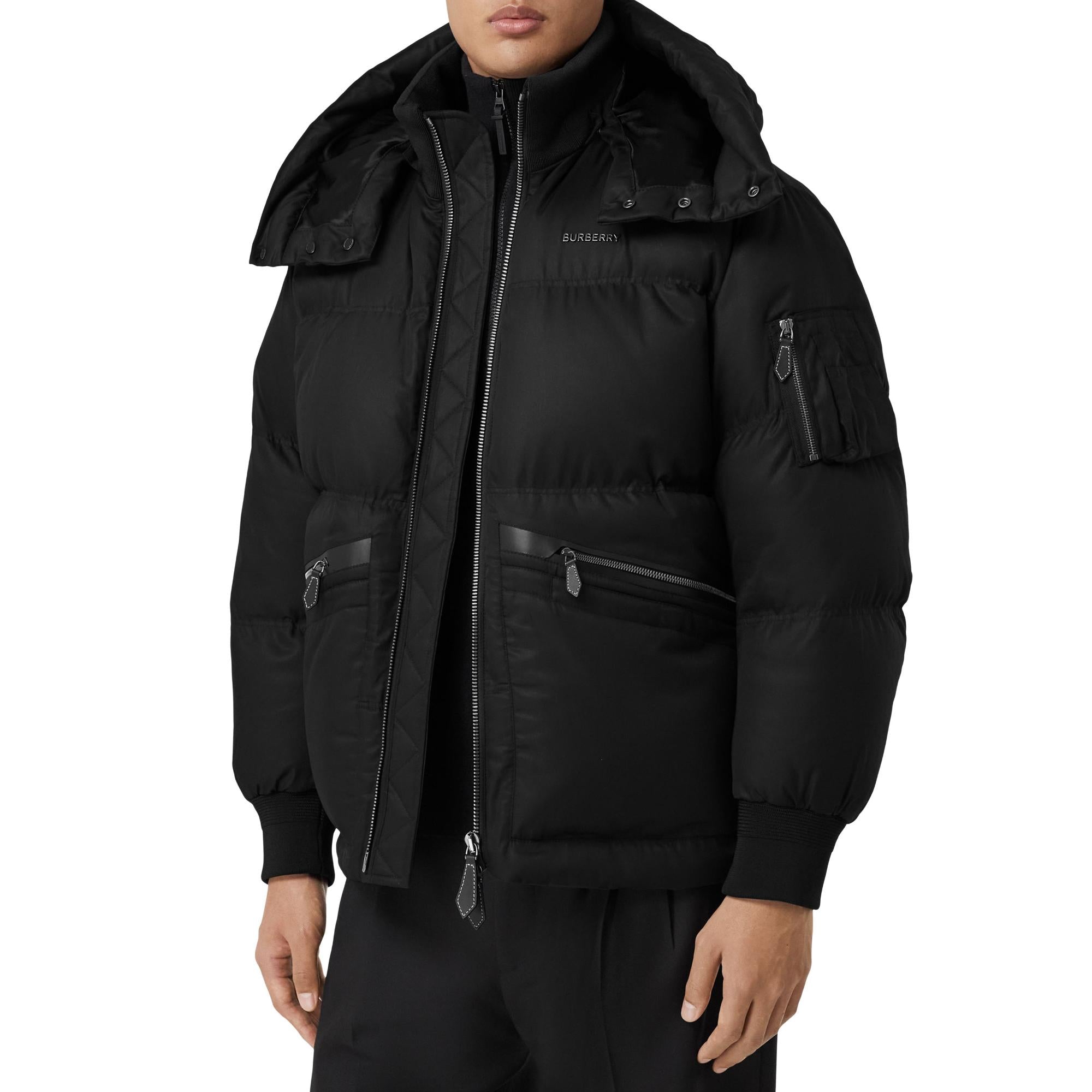 디태처블 후드 코튼 개버딘 퍼퍼 재킷