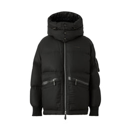 디태처블 후드 코튼 개버딘 퍼퍼 재킷