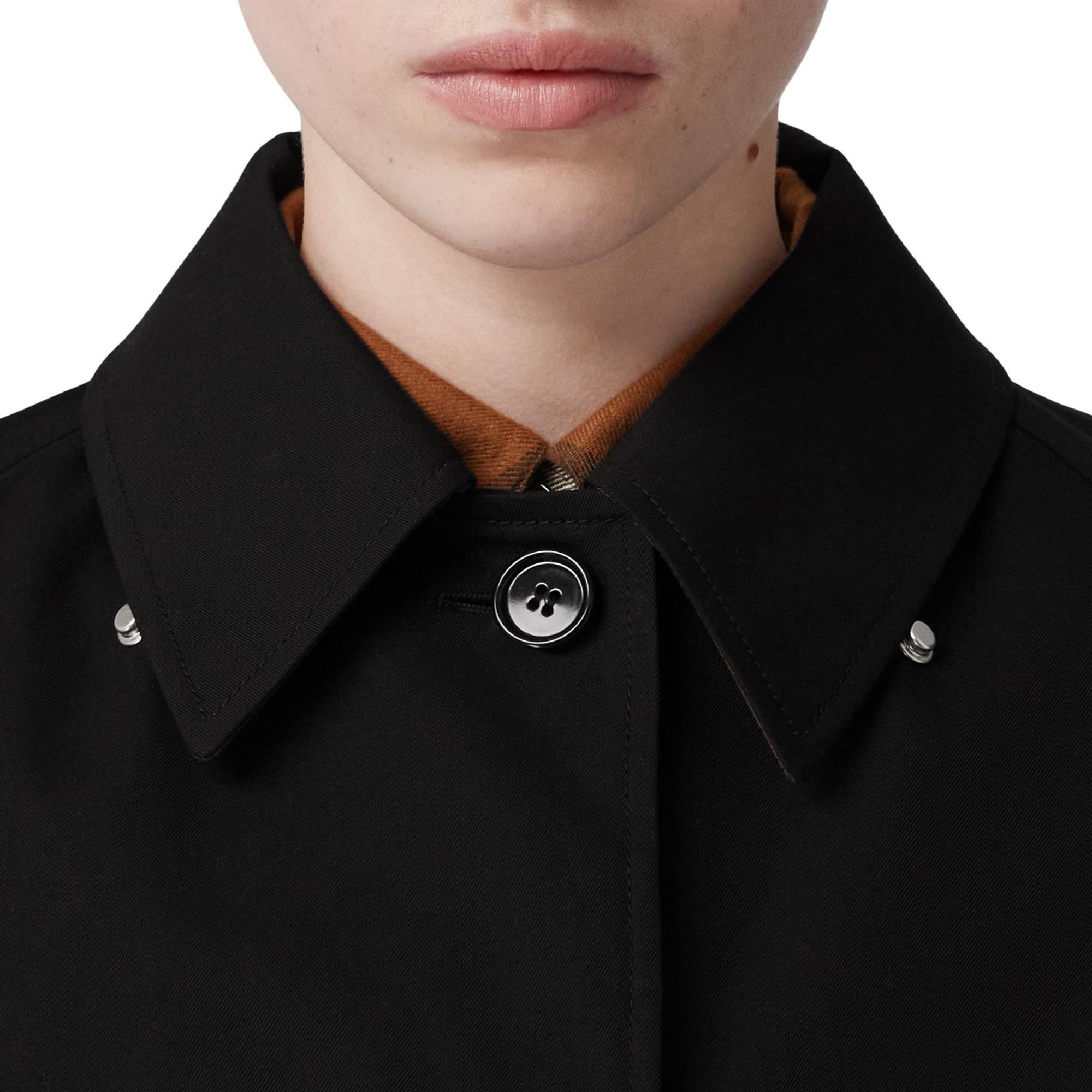 디태처블 후드 코튼 개버딘 카 코트