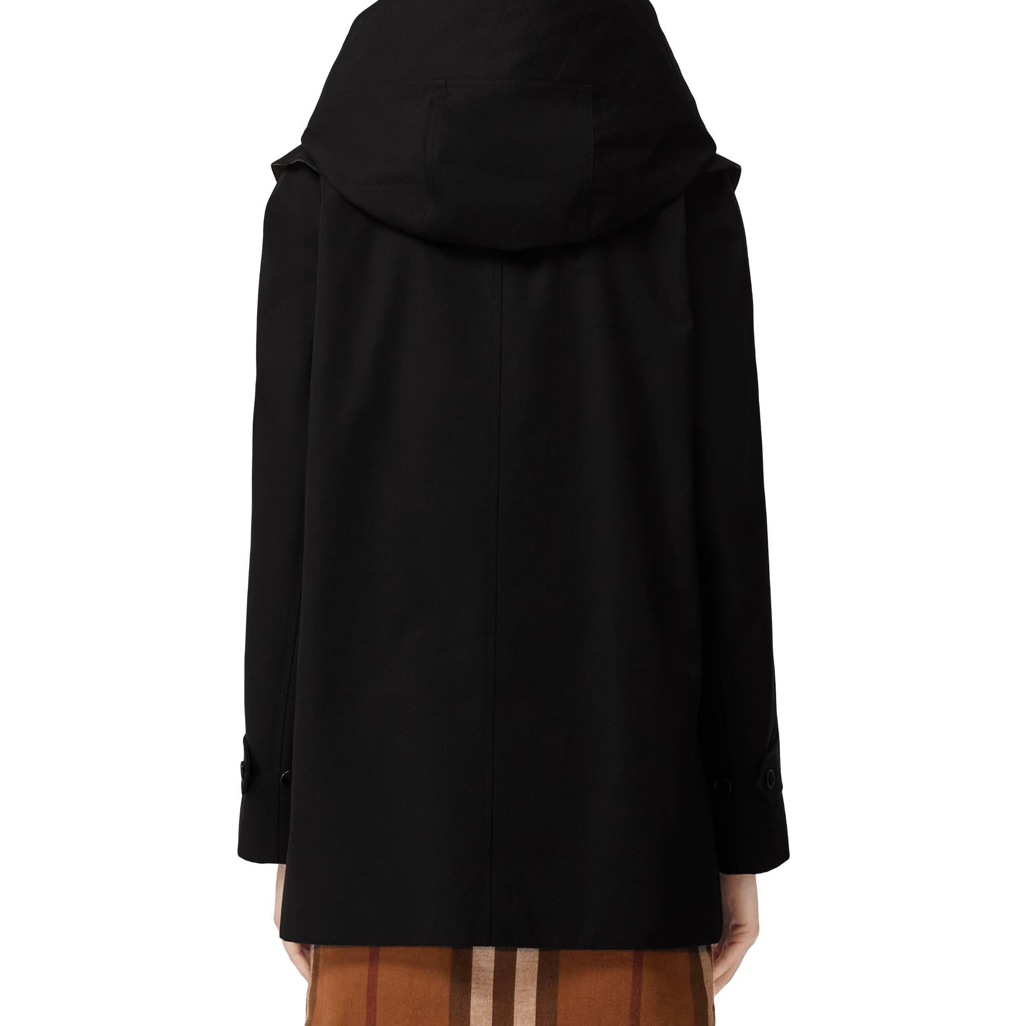 디태처블 후드 코튼 개버딘 카 코트