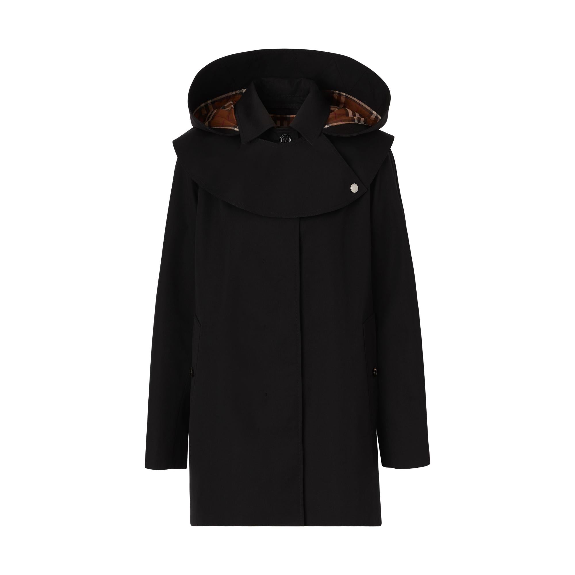 디태처블 후드 코튼 개버딘 카 코트