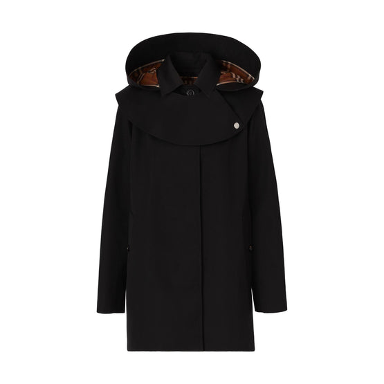 디태처블 후드 코튼 개버딘 카 코트