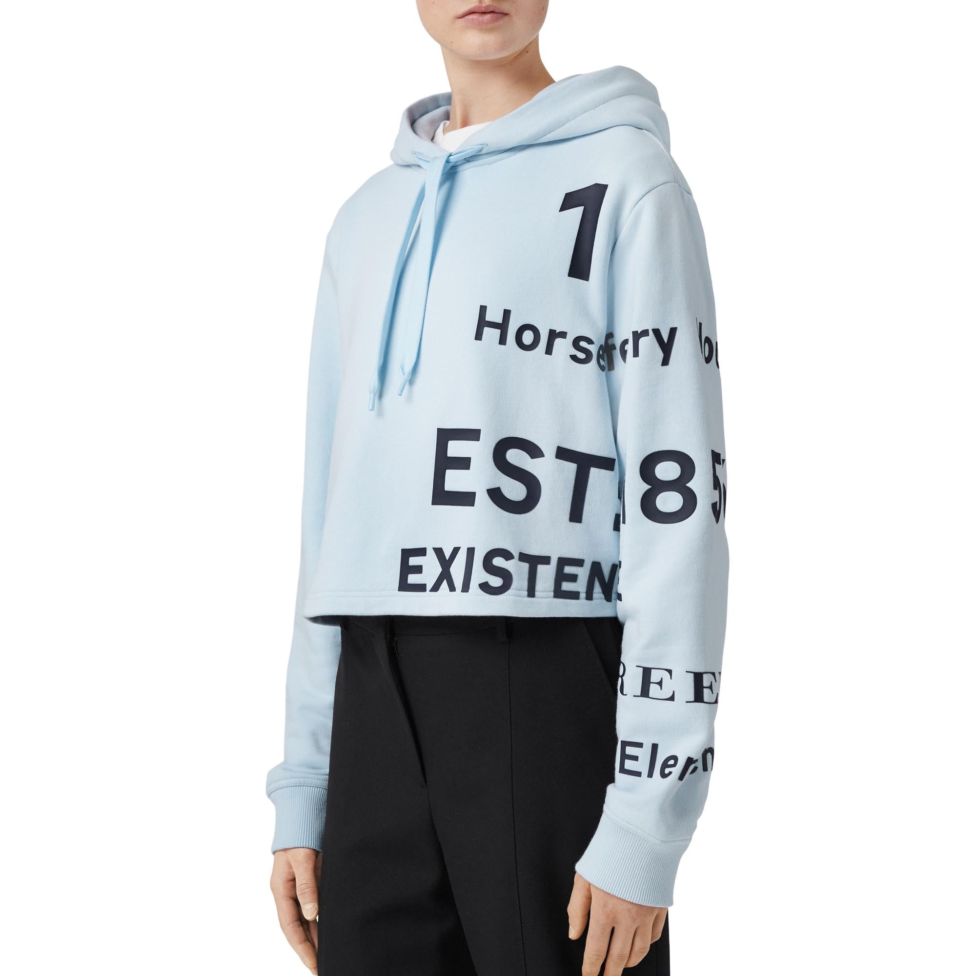 호스페리 프린트 코튼 크롭 후디