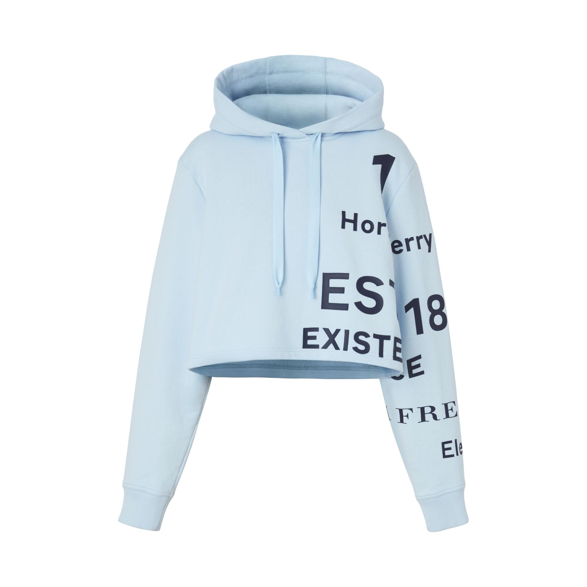 호스페리 프린트 코튼 크롭 후디