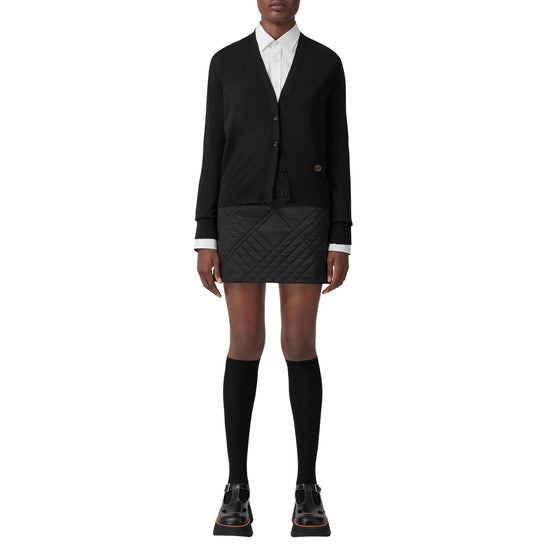 모노그램 모티프 울 실크 카디건