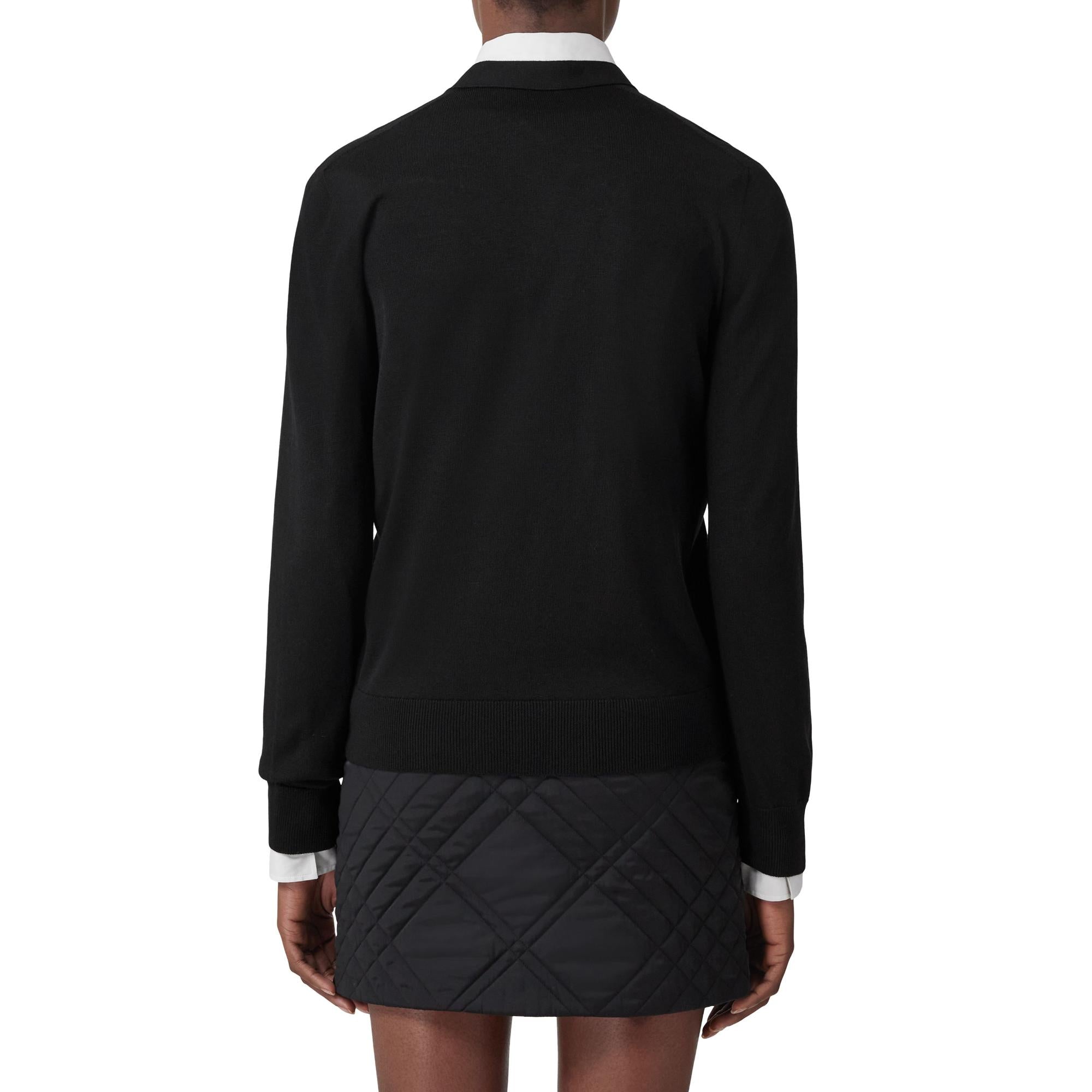 모노그램 모티프 울 실크 카디건