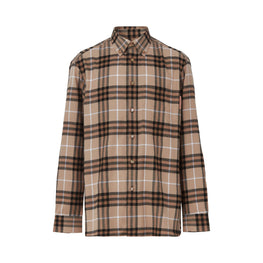 버튼 다운 칼라 체크 코튼 셔츠